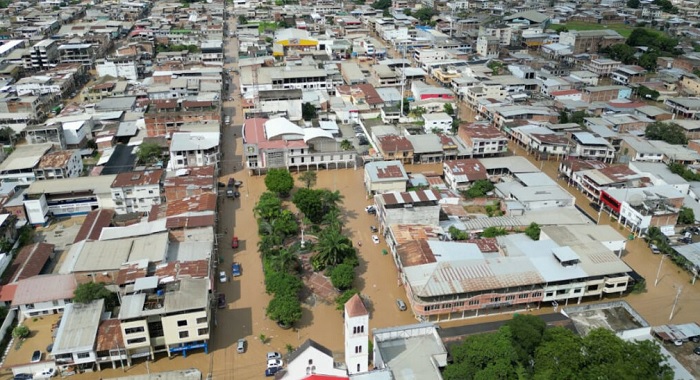 Prefectura de Manabí calcula USD 8 millones en pérdidas, tras fuertes lluvias en Chone